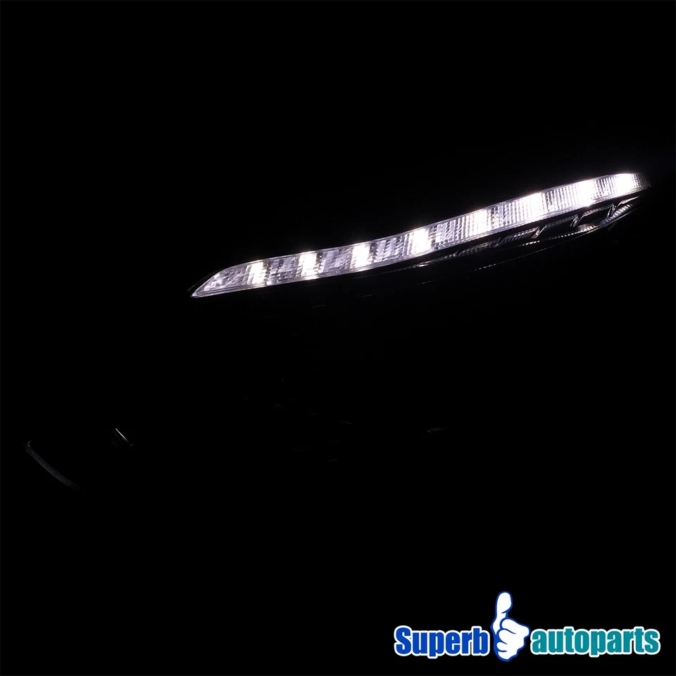 Fits 2012-2014 Ford Focus LED Signal Smoked Projector Headlights Glossy Black - Image 3 of 4