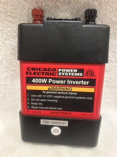 Inversor de potencia continua Chicago Electric 400 vatios (conexión directa a la batería) - Imagen 6 de 10