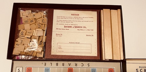 Vintage 1953 Scrabble Selchow & Righter Word Board Game Complete Pre-Owned Gift - Picture 14 of 14