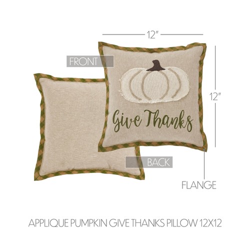 Harvest Blessings Applique Pumpkin Give Thanks Pillow 12x12 VHC Brands - Bild 8 von 12