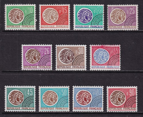 FRANKREICH 1964-71 Precancels Set 11 MNH/** (CV £20)