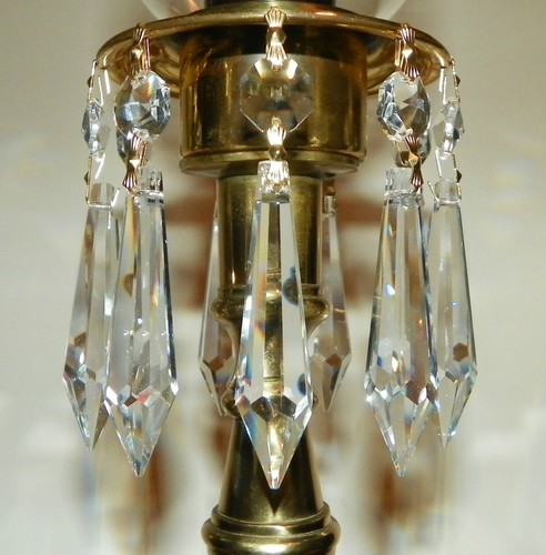 10 Asfour 401-63mm 30% Lead Crystal Chand Prism Drops Pendants w/Bead Tops-Brs - Picture 9 of 10