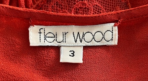 Fleur Wood Womens Camisole Top Size 3 - Burnt Orange / Tangerine - with Lace - Picture 6 of 8