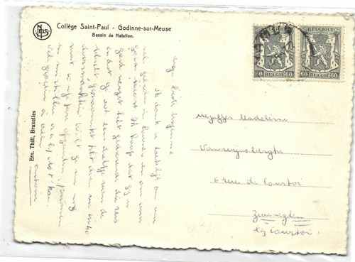 1 Postcard Namur Godinne College Saint-Paul - Bassin de Natation pcbelgf239 - Picture 2 of 2