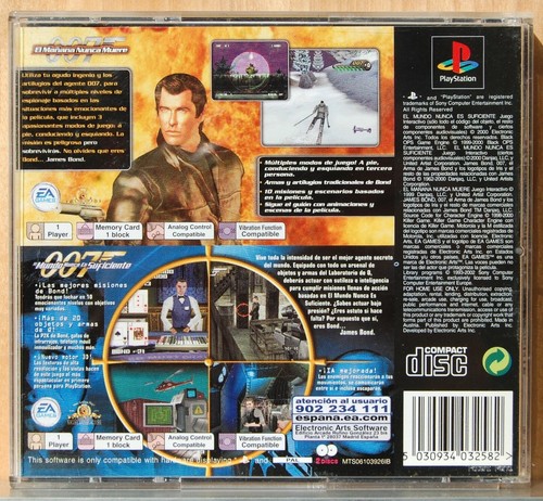 007 EL MAÑANA NUNCA MUERE Y MUNDO NUNCA SUFICIENTE - PLAYSTATION 1 - PAL ESPAÑA - Picture 2 of 4