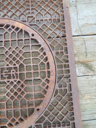 Antique Homer Cast Iron Grate Return Floor Vent Ornate Design Some Damage  - Picture 6 of 22