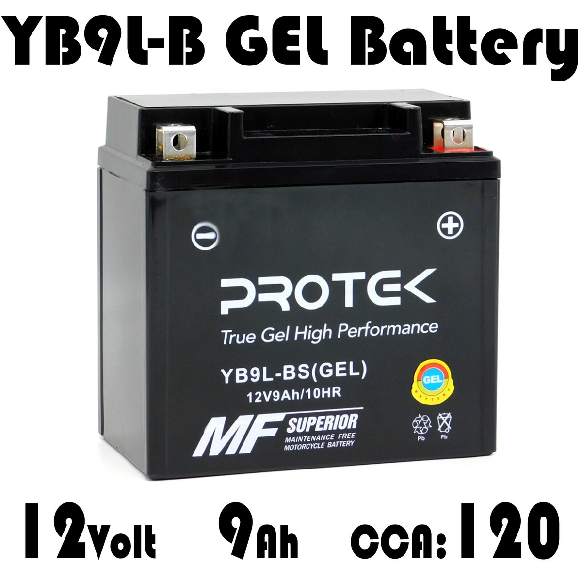 12V 9Ah YB9L-B YB9L-A2 Sealed Gel Battery for 1986-1994 Kawasaki