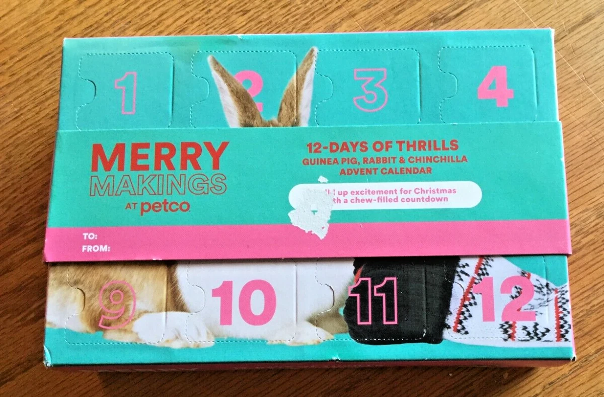 PETCO Holiday Advent Calendar Guinea pig, Rabbit, Chinchilla 12 days of  Thrills | eBay