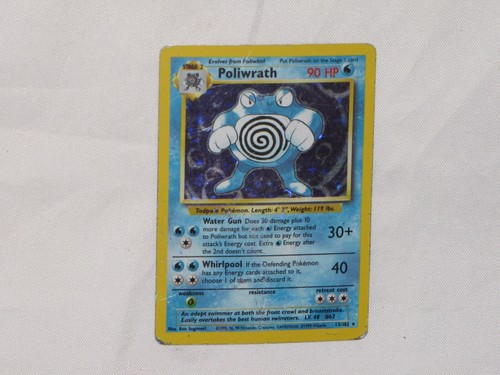 Poliwrath 13/102 Pokemon TCG Base Set 1999 Holo Foil Card - Picture 10 of 24