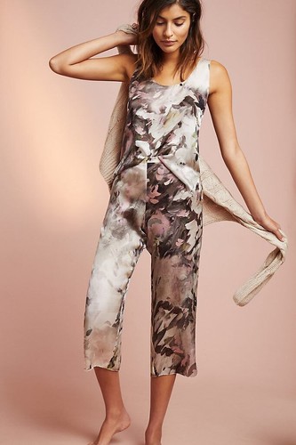NEW $240 ANTHROPOLOGIE SAMANTHA CHANG Sz M BRUSHSTROKE SILK SLEEP PANTS - Picture 5 of 5