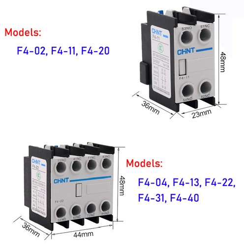 F4 Auxiliary Contactor NO NC Blocks 690V for CJX2 AC Contactor Normal Open/Close - Picture 2 of 18