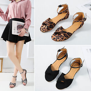 Women-Flat-Platform-Peep-Toe-Sandals-Espadrilles-Summer-Ankle-Strap-Beach-Shoes