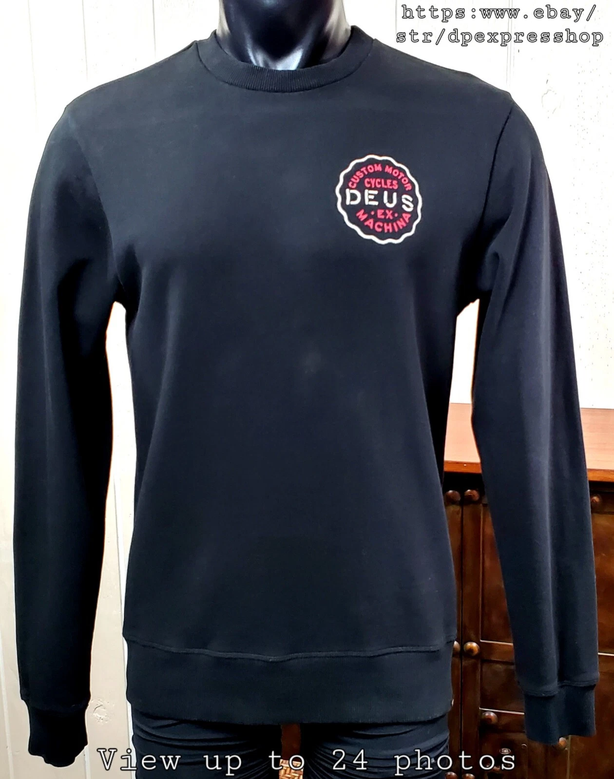Deus Ex Machina Custom Motorcycles Graphic Print Sweatshirt Adult Sz S *Note image 2