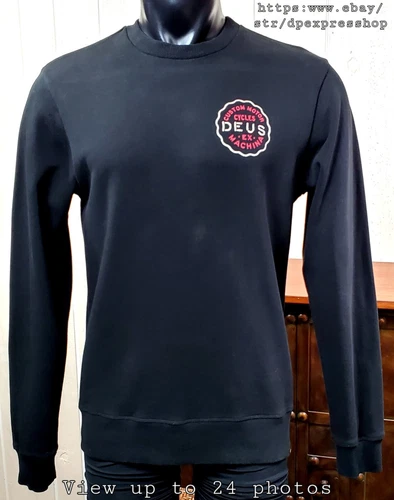 Deus Ex Machina Custom Motorcycles Graphic Print Sweatshirt Adult Sz S *Note image 2