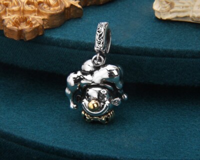 A27 pendant clown court jester with fool cap silver 925