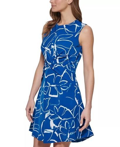 NWOT DKNY Women Petite Knot-Waist Sleeveless Dress Size 2P - Picture 2 of 4