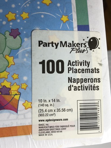 Manteles individuales de actividad de papel arco iris vintage Care Bears 100 unidades sellados - Imagen 7 de 7