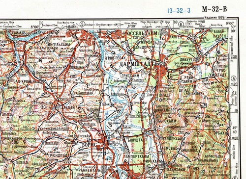Mapas topográficos militares soviéticos rusos - LUXEMBURGO, 1:500 000, edición 1989 - Imagen 2 de 3