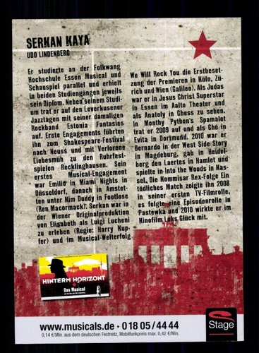 Serkan Kaya Hinterm Horizont Musical Autogrammkarte Original Signiert + 1297 - Bild 2 von 2