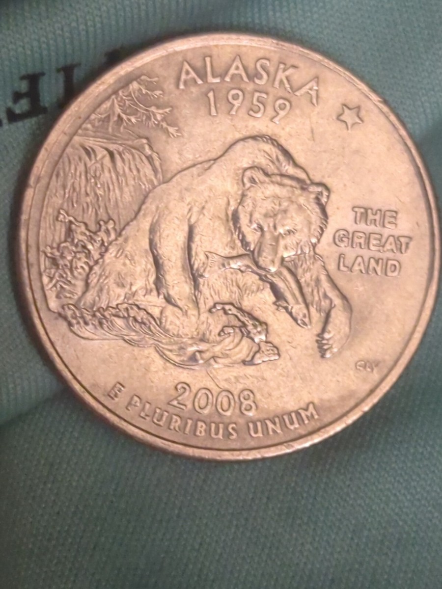 【新品未使用】2008年発行 アラスカ州Quarter 1 ロール 2008-P Alaska Washington State Quarter From US Mint Roll