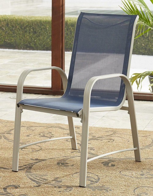Cosco Outdoor Living Paloma Steel Patio Dining Chairs Navy Blue