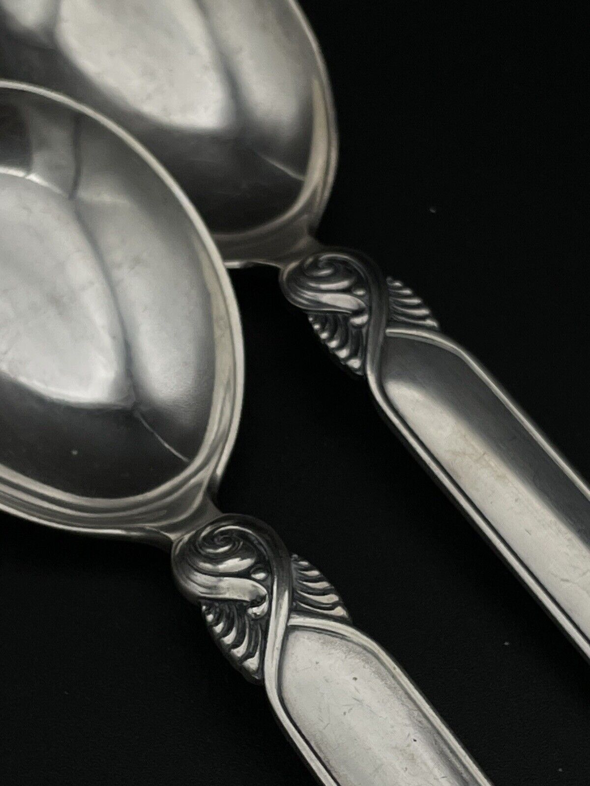 C.G. HALLBERG Stockholm Sweden CGH IMA ALP SILVERPLATE Casserolle Serving Spoons
