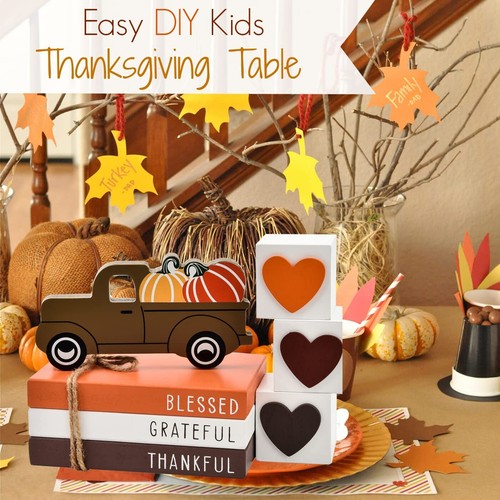 Thanksgiving Tiered Tray Decor - Fall Decorations for Home - 3 Double Sided F... - Picture 4 of 7