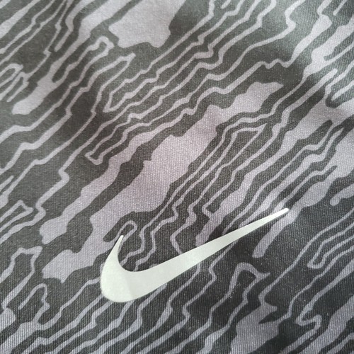 Nike Dri Fit Compression Camo Running Leggings Size M Zip Ankle Black Gray - Picture 8 of 12