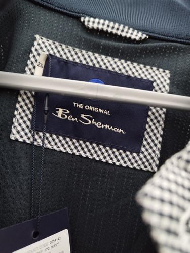 Chaqueta estilo cortavientos Ben Sherman diseño a cuadros XXL para hombre azul marino blanco - Imagen 3 de 8