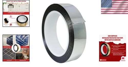 72 Yards Silver Metalized Polyester Film Tape 1 Inch with Acrylic Adhesive - Picture 2 of 11