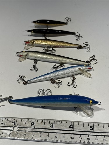 6 White Belly Rapala Originals Finland Minnows Vintage Lures Blue Gold Silver - Picture 3 of 19