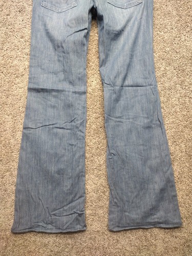7 For All Mankind Seven DOJO blue denim trouser flare JEANS 27 Y2K - Brown Tag - Picture 11 of 12