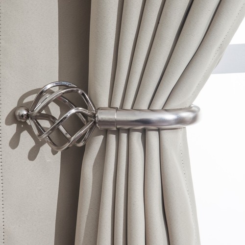 Par de cortinas decorativas Home Harmony para retenimientos montados en pared cortina lazos - Imagen 17 de 47
