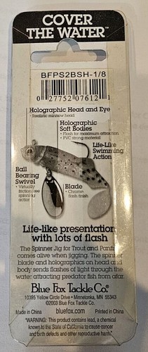 2 Packs Blue Fox Spinner Jigs Trout Panfish Holographic Head & Eye-1/8-Blue Shad - Picture 3 of 3