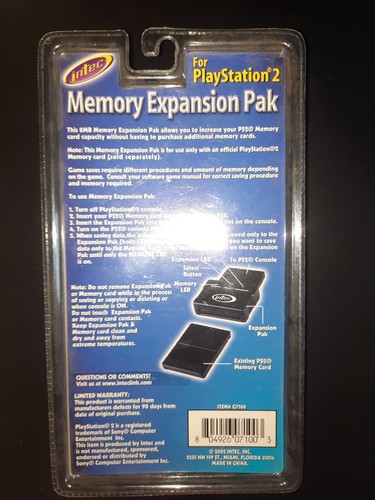 PS2 NEW SEALED INTEC 16MB MEMORY EXPANSION PAK G7120 FOR PLAYSTATION 2 - Picture 2 of 2