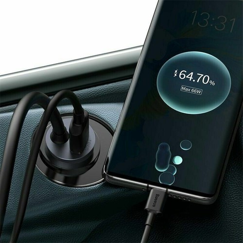 Baseus 120W Car Charger USB Type-C PPS Fast Charging 4 Ports Cable Adapter Kit - Picture 3 of 14