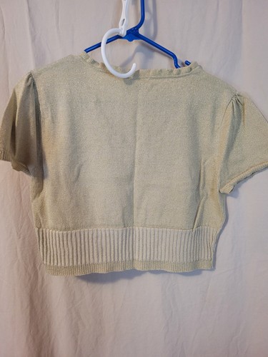 No Boundries Girls Jr XL(15-17) Sparkle Gold Short Sleeve Short Length Sweater - Picture 2 of 3
