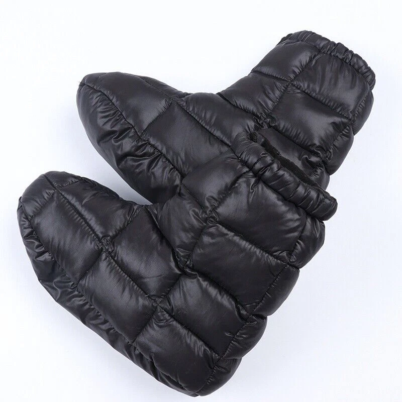 Mujeres Hombres Pato Plumón Calcetines Zapatillas Botines Térmicos Interior Invierno Cálido Negro Foto 4 de 4