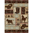 Desperado Area Rug Lodge Cabin Cowboy Rodeo Steer Black Brown *FREE SHIPPING*
