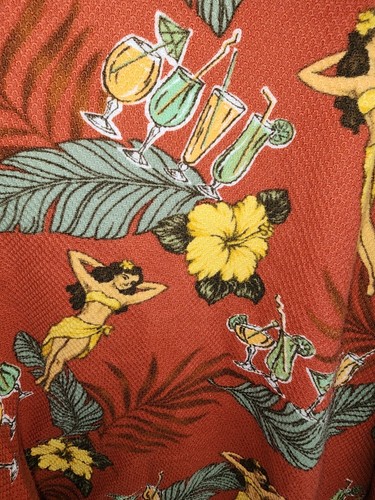 Vtg Tommy Bahama Shirt Mens XL red Hawaiian Print bikini martini ss polo. 🔥 - Picture 3 of 7