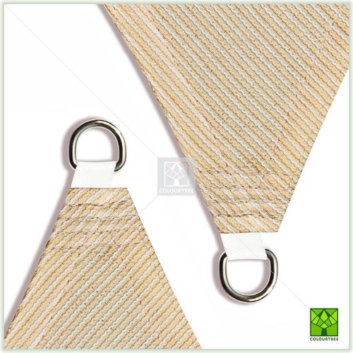 COLOURTREE Sun Shade Sail 14'X16' Outdoor Mildew Resistant Beige W/Rectangle Kit - Picture 4 of 9