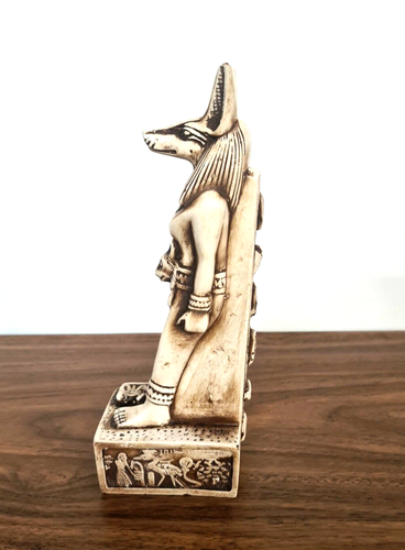 God Anubis Stone Sculpture Featuring Stunning Sekhmet Face - Picture 3 of 15