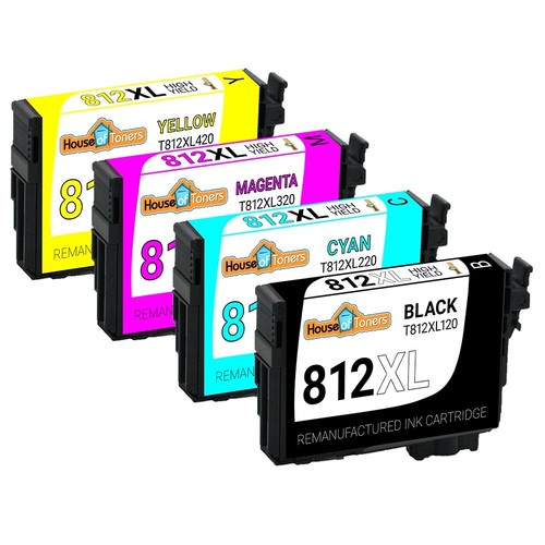 4 Stück für Epson T812XL BCMY Tintenpatrone für Workforce Pro WF EC Serie - Bild 1 von 2