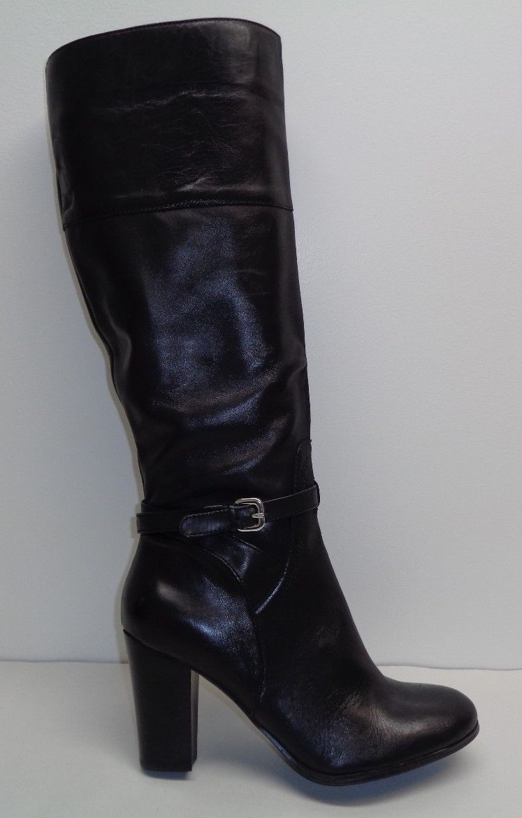 Marc Fisher Size 6.5 M KEVINS Black Leather Knee High Boots New Womens Shoes Marc Fisher Size 6.5 M KEVINS Black Leather Knee High Boots New Womens Shoes