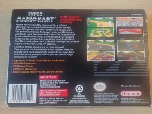 Super Mario Kart (Nintendo SNES, 1992) Best of Edition. Tested & Works!! CIB!! - Picture 11 of 15