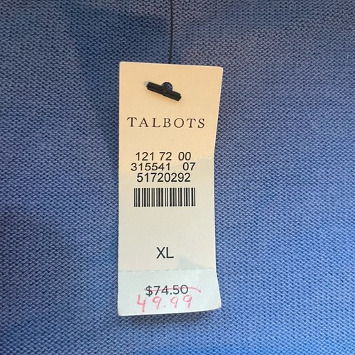 Talbots Cardigan Women Extra Large Blue Button Up Knit Sweater Long Sleeve Top - Picture 6 of 11