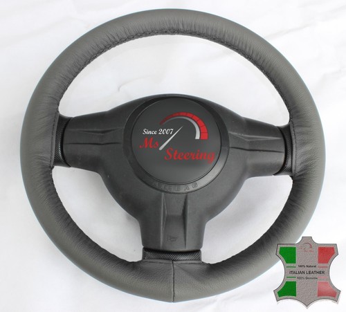 FOR ROVER 75 98-05 - GREY LEATHER STEERING WHEEL COVER, BLACK STIT - Picture 4 of 6