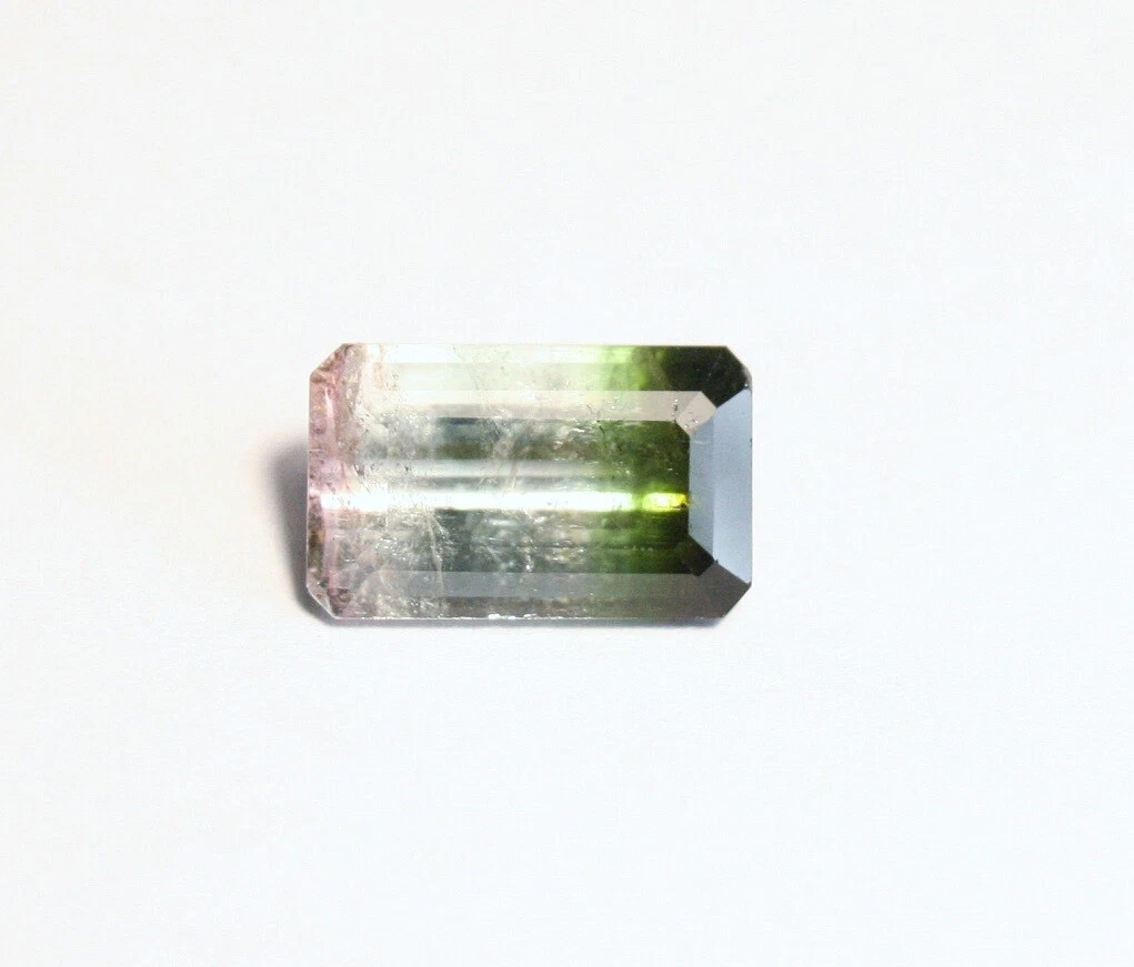 4.5ct Rare BiColour Achroite Tourmaline Stunning Emerald Cut Tourmaline Congo