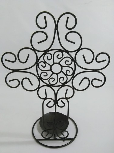 Metal Cross Candle Holder Bronze/Copper Color Table Home Decor 11-1/8" Rustic - Picture 6 of 12
