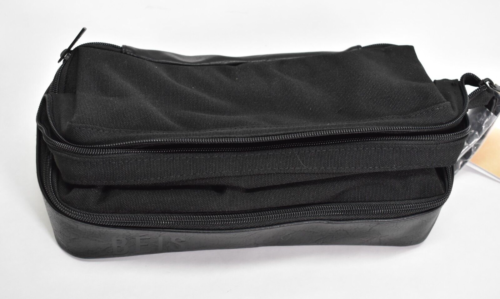 Beis The Dopp Kit Cosmetic Toiletry Case Travel Bag Double Compartment Black